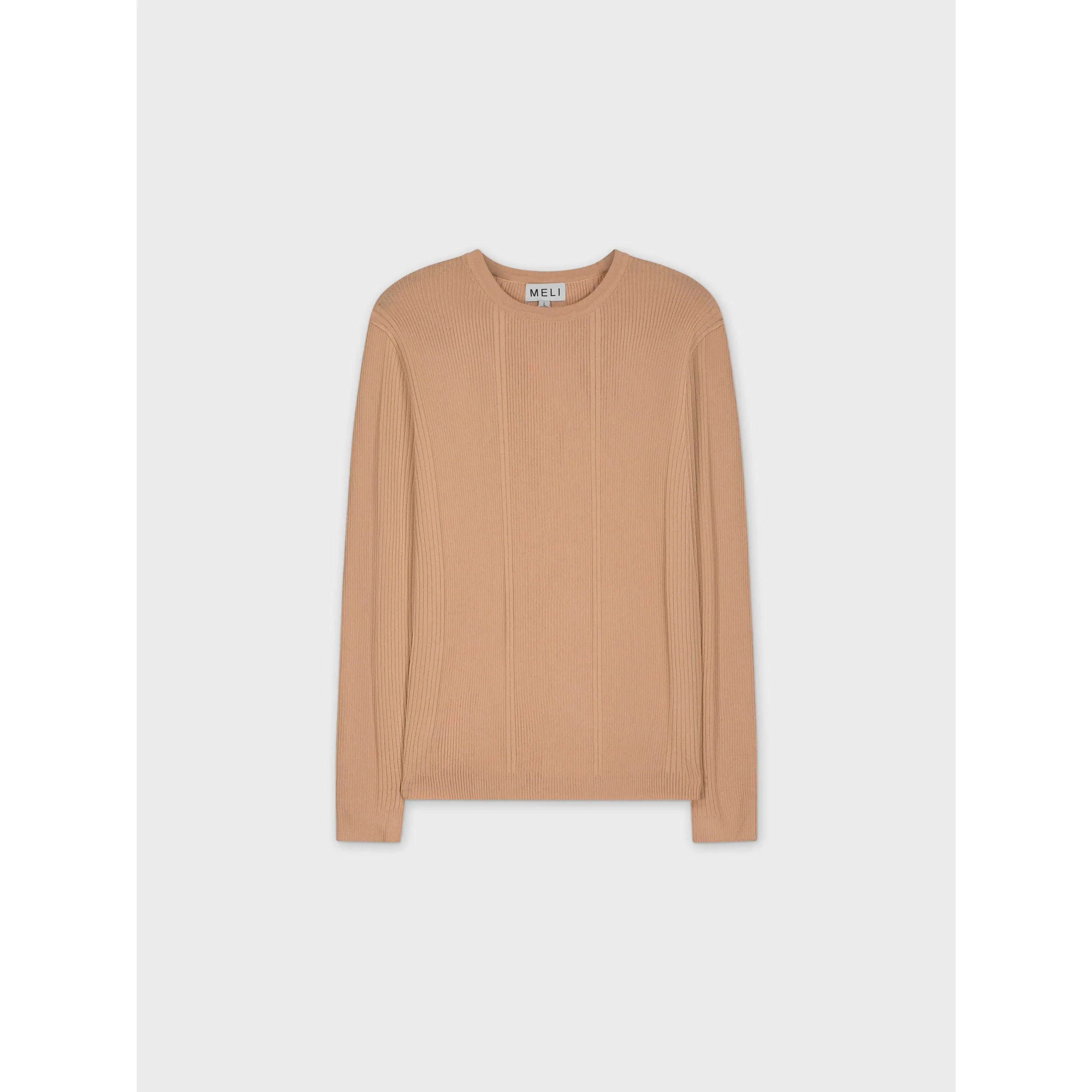 MIXED RIBBED SWEATER-TAN MIXED RIBBED SWEATER-TAN