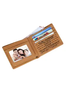 Men's Fashion Personalized Wallet Gift for Husband, Valentine's Day Birthday Wedding Anniversary Father's Day Present, Casual Graphic Plain Design