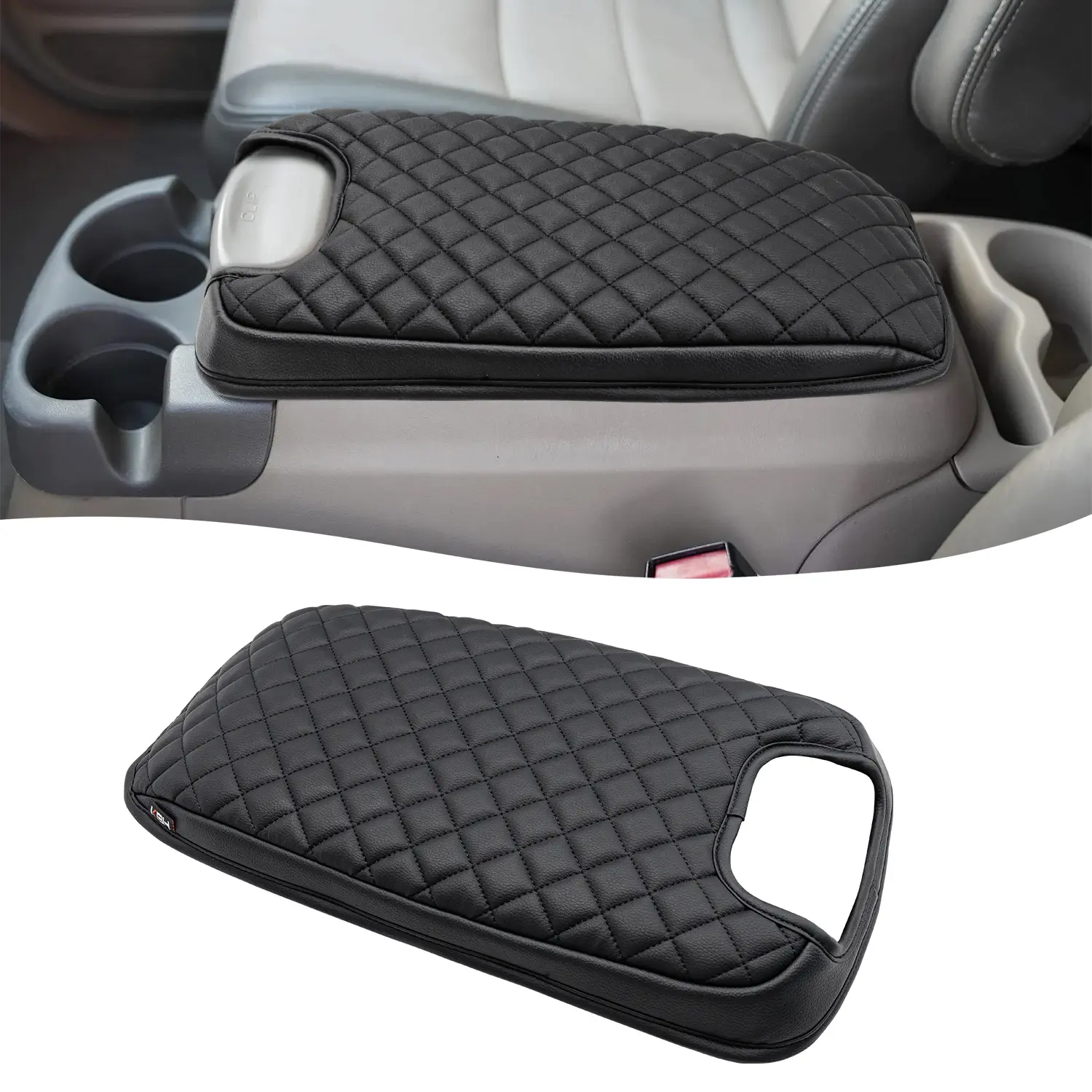 KBH Center Console Armrest Cover for 1999-2007 F250 F350 F450 F550 Super Duty & Ford Excursion, 2000-2008 F650 Accessories, Arm Rest Covering, Anti-Scratch, Black (Fits Bucket Seat Console Only)