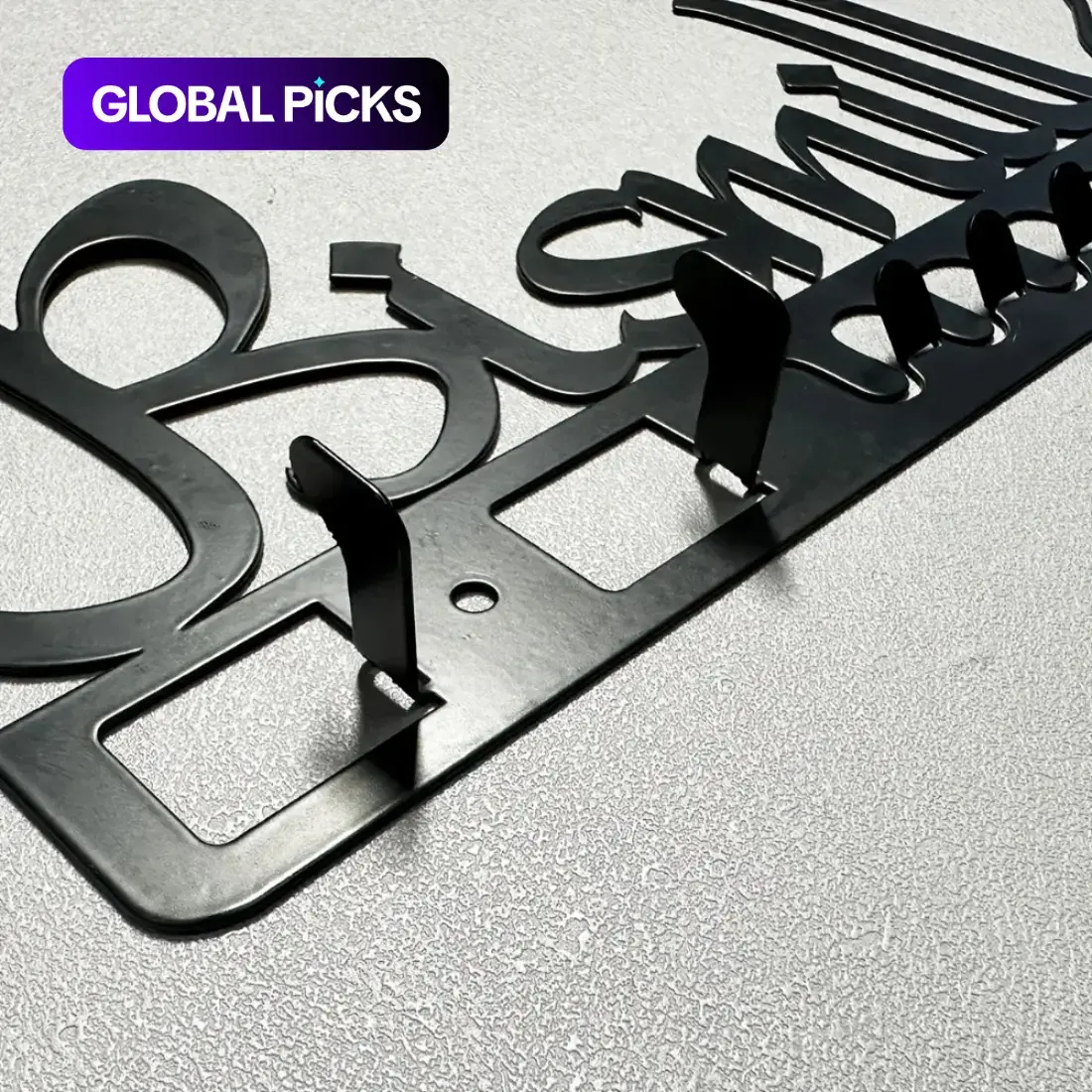 Enchanting Islamic - themed Decor - Metal Key Rack and Wall Ornament. An appealing Muslim present and Arab - style wall adornment. Ideal for bathrooms, Utility Hooks.