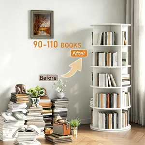Loomie Space Saving 6-Tier Rotating Shoe Rack, 360° Spinning Shoe Tower, Free Standing Lazy Susan Shoe Storage Organizer for Entryway, Living Room, Hallway