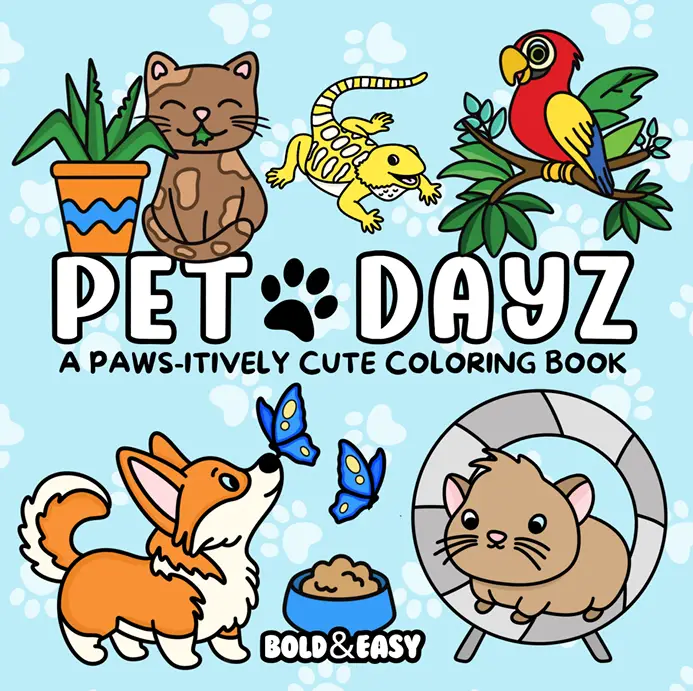 Pet Dayz Coloring Book & Reusable Protective Sheet by Wook Books