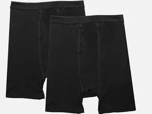 Jack & Jill Men's Black Boxer Briefs 100% Cotton (2 Pack)