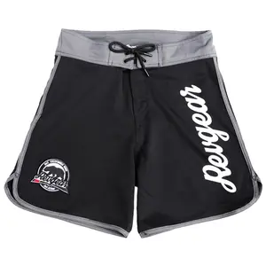 Revgear BJJ Board Shorts - 100% Polyester, 4-Way Stretch, Stylish Cut, Embroidered Logo, Minimal Hook & Loop, Comfortable for Training & Competing