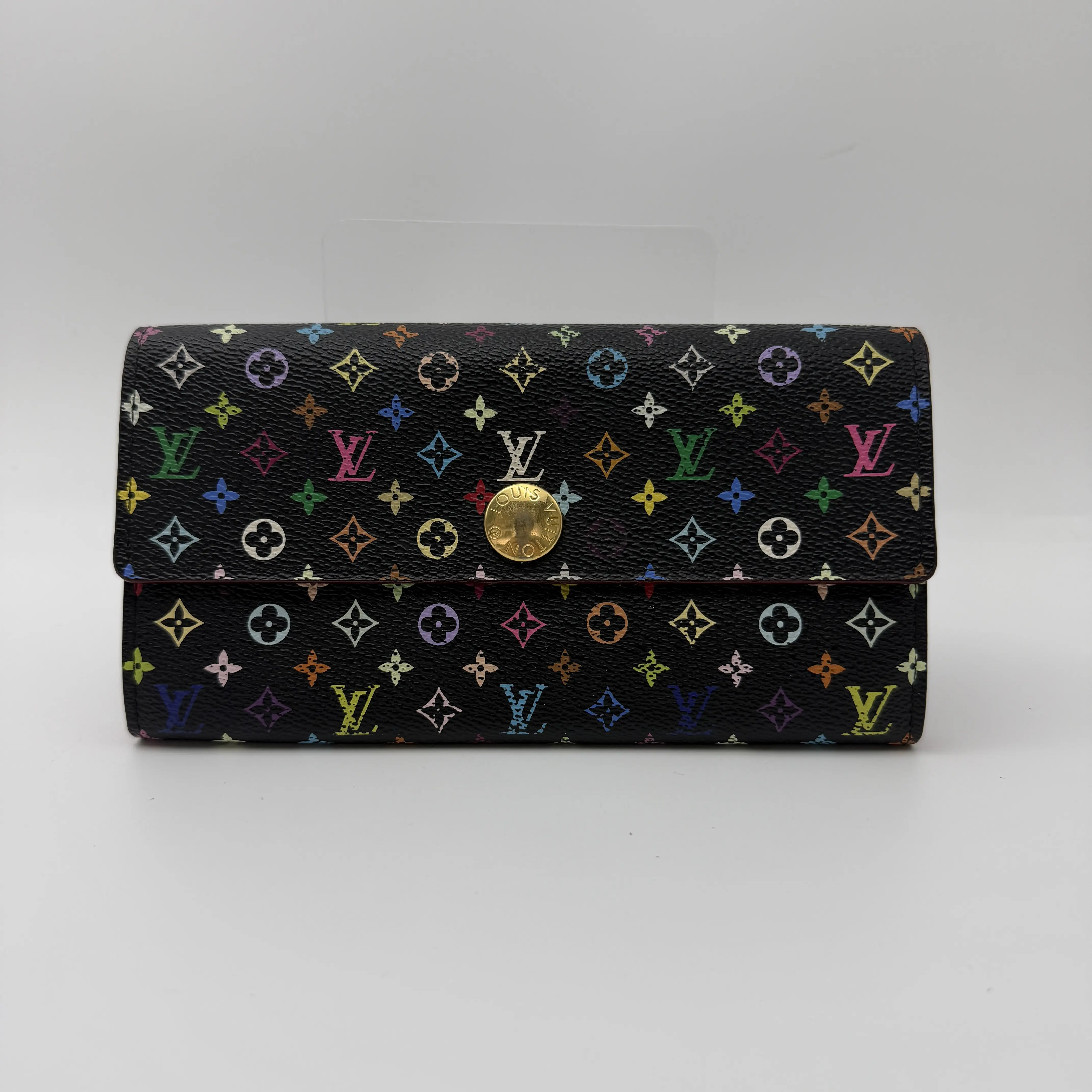 Pre-owned Louis Vuitton x Takashi Murakami Black Multicolore Long Snap Wallet