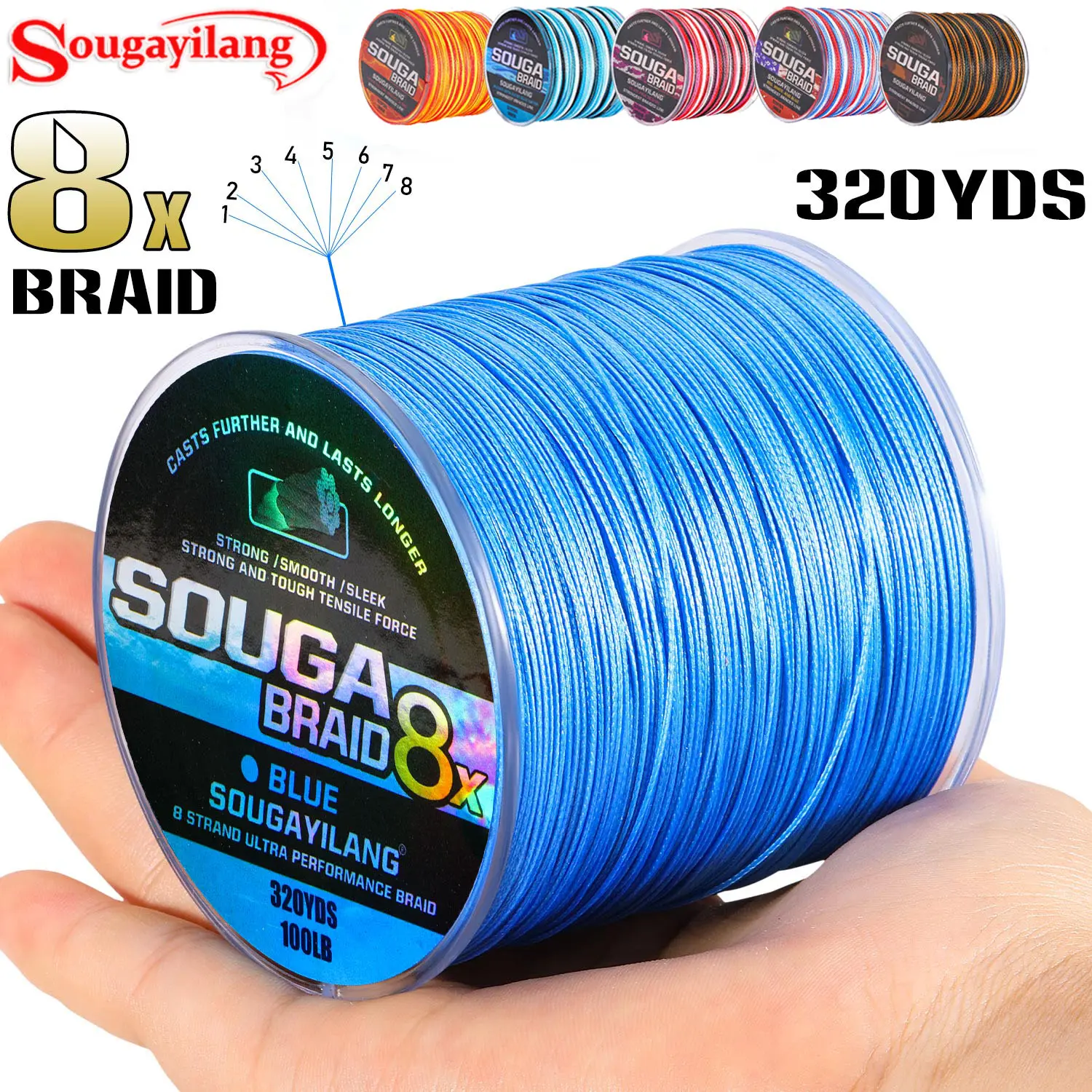 Sougayilang Braided Fishing Line - 320 Yards, Pro Grade Performance for Saltwater & Freshwater- Beyond Braid