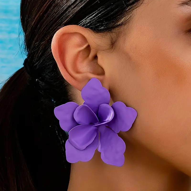 Boho Style Flower Design Earrings, Fashionable Jewelry for Women, Daily Clothing Decor, Trendy All-match & Exquisite Jewelry for Birthday Gift