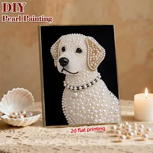 2026 New Pearl Painting DIY Crafts Diamond Art Kit, 3D Puppy Portrait, Unique Handmade Gifts for Mother's Day, Father's Day, Birthday, Bedroom, Living Room Decor