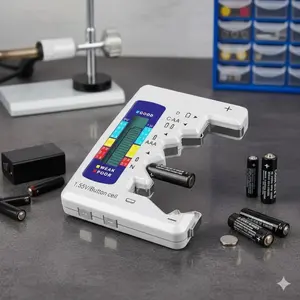 Professional Portable Battery Tester - Multifunction Digital Battery Analyzer for AA AAA C D 9V & Button Cells | Accurate Capacity & Performance Checker