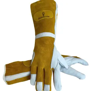 Ingraham FW1 women’s welding, gloves, premium leather, flexible and padded for SMAW, FCAW, TIG, MIG, long arm design for maximum protection crafted by female Welder.