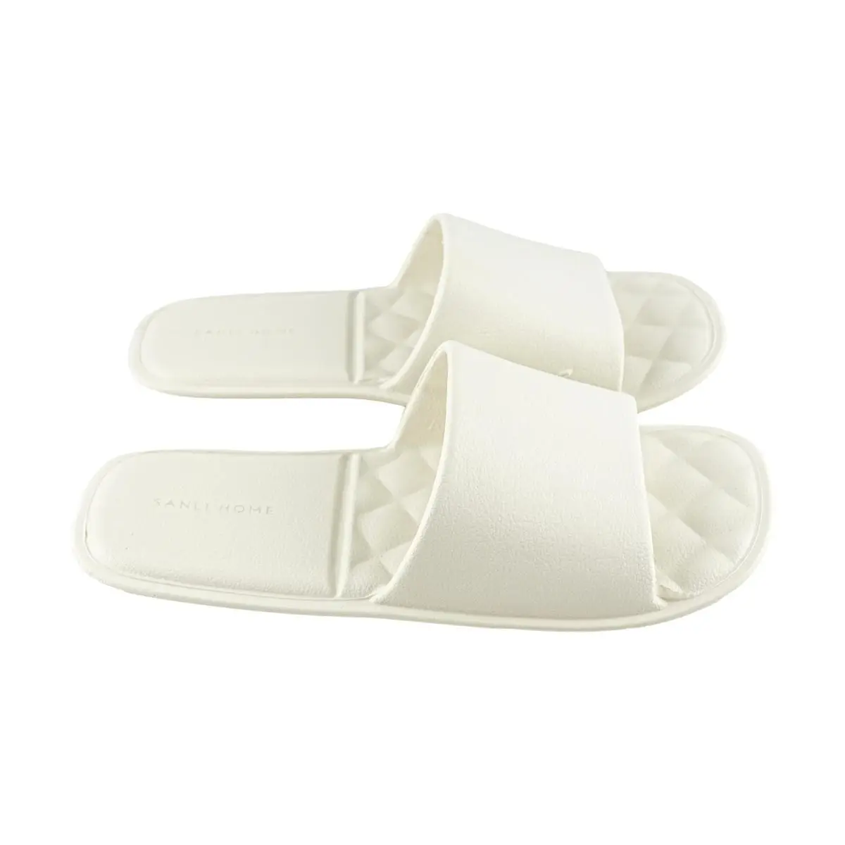 Women's Foldable Slip-On Slippers - Solid White, Casual Footwear, Skin-Friendly, Perfect Fit, Lightweight Portable for Travel/Home, Size 39-41 (M)