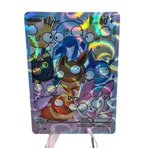Derpy Eeveelution Ditto Squad Handmade Custom Full Art Card - Multiple Holo Options- $5 Standard or $9 Premium Velvet Textured Option (SEE IMAGES)
