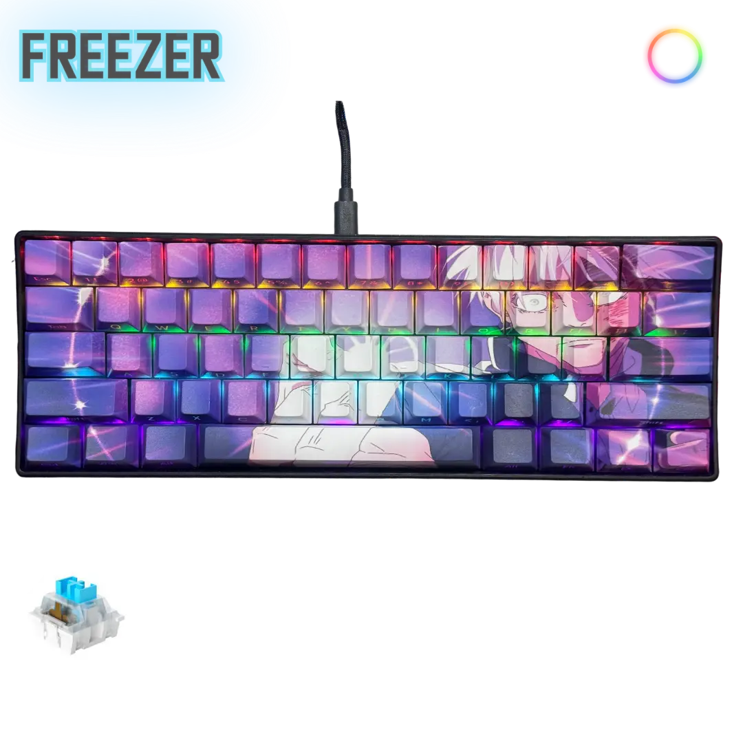 FREEZER x JJK Gaming keyboard, 61 Keys Wired Mechanical Keyboard, W/Hyper-Fast actuation, compact keyboard