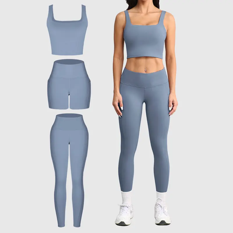 CHRLEISURE Women's Suit Workout Set Yoga Outfit Activewear for Daily Wear with Long Sleeve Top & High-Waisted Leggings