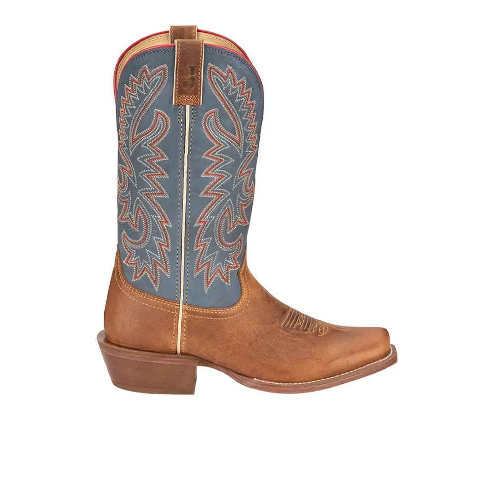 Justin Boots Mens Show Off Square Toe  Casual Boots Mid Calf - Blue, Brown