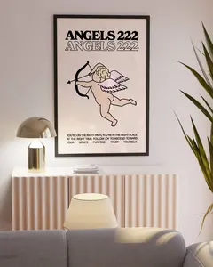 Trendy Retro 222 Angel Numbers Print, Vintage Wall Art, Modern Kitchen Decor, Aesthetic room decor, Y2k wall art, Preppy posters, Printable