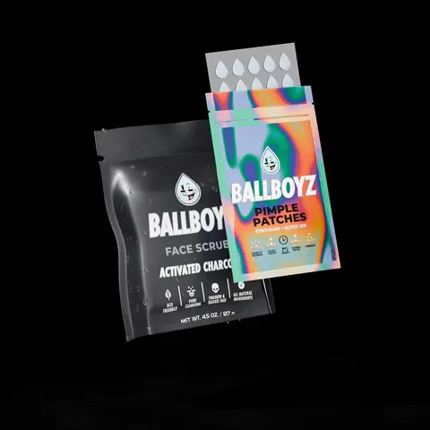 Ballboyz & Ballgirlz Clean Skin Combo Pack - Coconut Charcoal Cleanser, Shea Face Scrub Soap, Athletic Defense Soap+Pads - Aloe+Honey Care, Detoxifying Post-Sport Deep Clean, Daily Sweat/Oil/Dirt Remover for Balanced Fresh Skin (Apply Patch First)