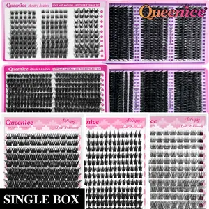 D Curl False Eyelashes Diy Lash Clusters Mixed Length Lash Book Bulk Multipack, Natural Fluffy Wet Look Manga Lashes for Daily Work Date Party