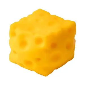 Squishy Cheese Block - Yellow, moldable fidget Toy with Squeeze Feature, Ideal for Play and Relaxation