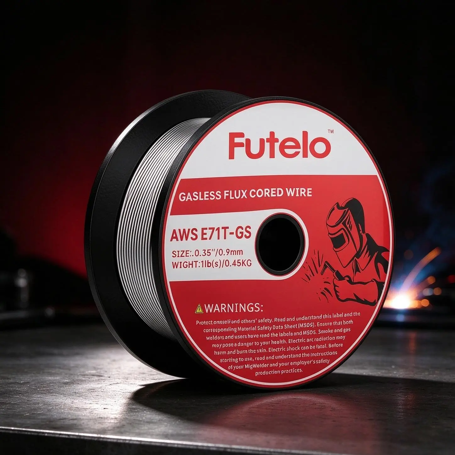Futelo E71T-GS 3PCS .035" Gasless Flux Core Welding Wire 1Lb Spool, Self-Shielded Mild Carbon Steel Mig Welding Wire