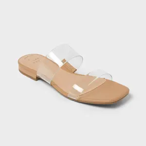Women’s Anna Sandals with Memory Foam Insole - A New Day Clear 6.5