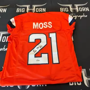 Riley Moss Custom Broncos Jersey -  Autographed Orange Jersey with Beckett COA