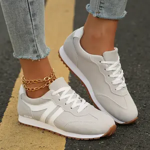 Women's Retro Running Shoes, Fashionable Color-Block Sneakers, Comfortable Lace-Up Casual Sports Shoes for Daily Wear