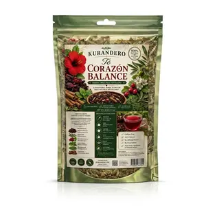 Kurandero Te Corazon Balance Herbal Wellness Tea Blend 4 oz 113g Hibiscus Olive Leaf Hawthorn Berry Lemon Balm Moringa Cinnamon Caffeine Free Loose Leaf Tea Traditional Beverage