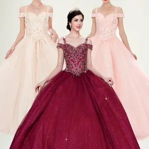 Quinceanera Dress Strap Explosion Turquoise Champagne Ball Gown Dress