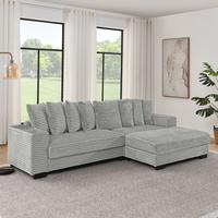 GRAY + WOOD + MODERN + 3 SEAT RIGHT CHAISE DAYBED