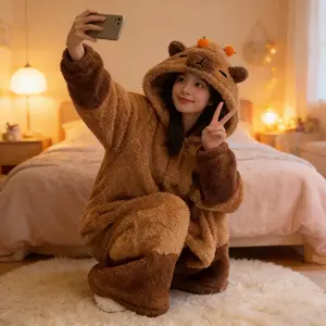 Winter Waterhog Role-Playing Costume, Adult Kigurumi Unicorn Onesie, Anime Sleepwear, Halloween Cartoon Pajamas, Long Robe