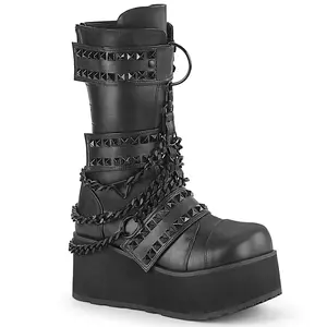 Demonia Men's Trashville-138 Black Vegan Leather Ankle Boots