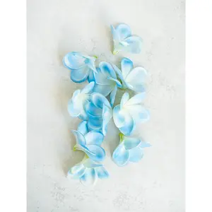 10 PCS Real Touch Sky Blue Plumeria - DIY Flower Ornament Home Decor, Bathtub, Centerpiece, Headband, Aisle Decor, Wedding, Handmade Hairpin