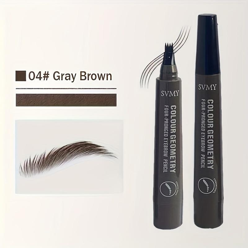 Four Fork Liquid Eyebrow Pen Set Quick Dry Waterproof Smudgeproof Black Eyebrow Pencil Long Lasting Natrual Wild Brow Makeup Suitable Beginner Beautify Cosmetic