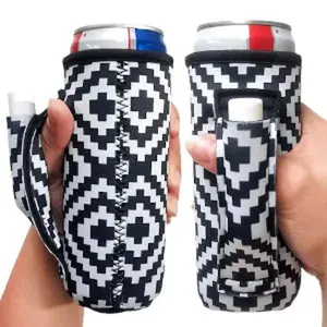 Black & White Aztec 12oz Slim Can Handler™ - Limited Edition* Drinkware Cup