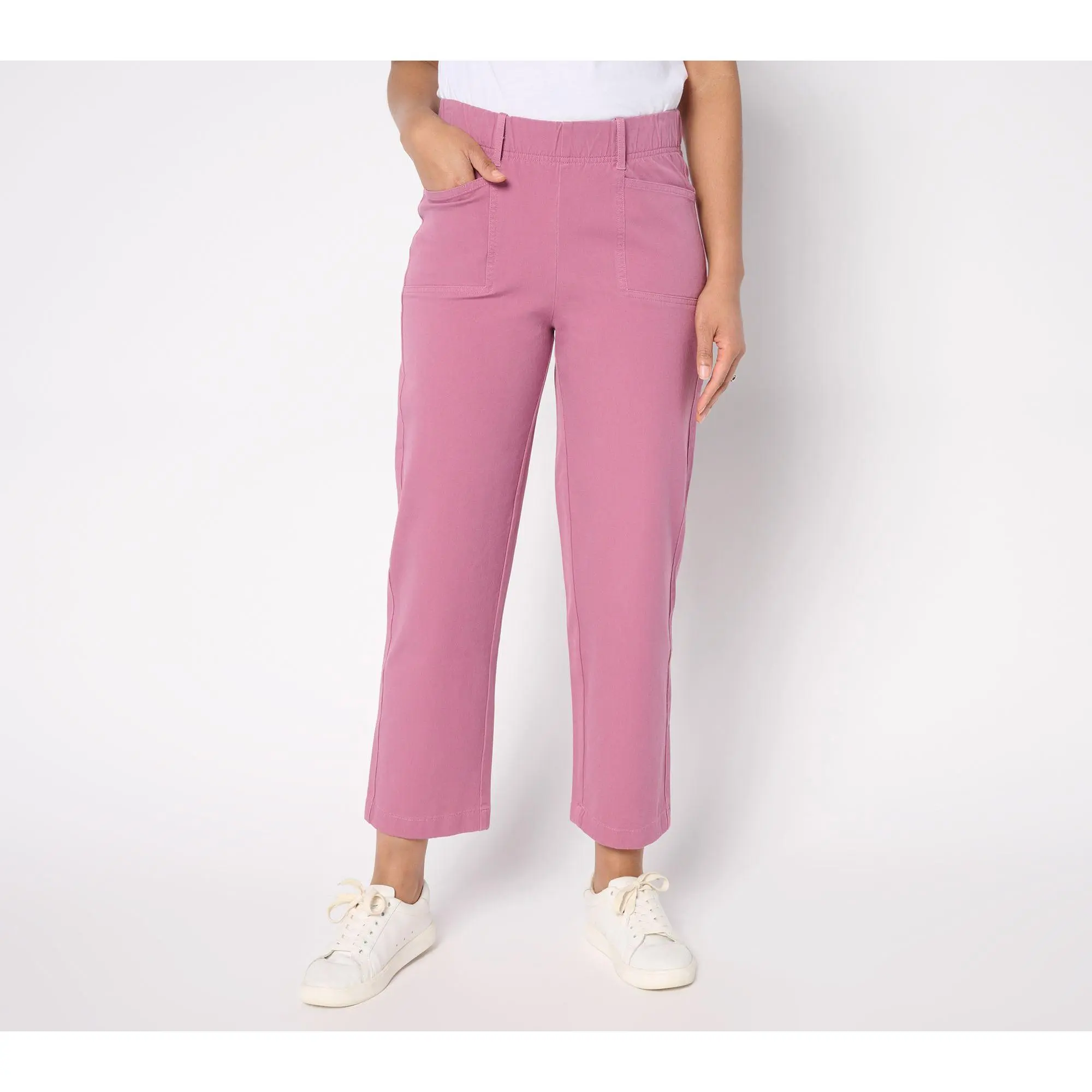 AnyBody Regular All-Stretch Twill Straight Leg Ankle Pants