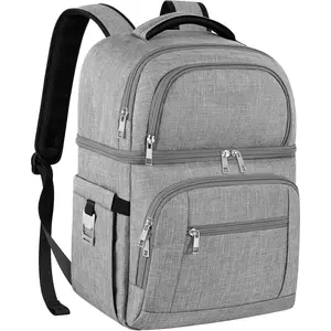 Cooler Backpack,Insulated Backpack Cooler Leakproof Double Deck Cooler Bag for Men Women RFID Lunch Backpack