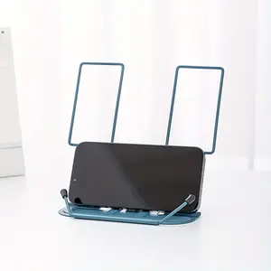 Adjustable Metal Desktop Bookshelf, Portable Recipe File Holder, Durable Typing Stand, Fits Recipes, Textbooks, Tablets, Sheet Music, with Page Clip