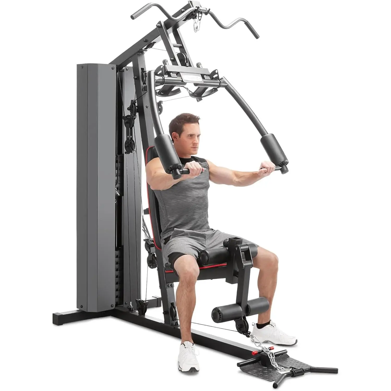 Marcy Multifunctional Workout Station 100lbs to 200lbs Stack Home Gym for Weightlifting and Bodybuilding