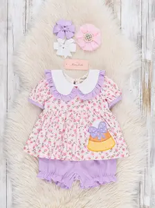 Candy Blossoms Embroidered Ruffle Bloomers Outfit