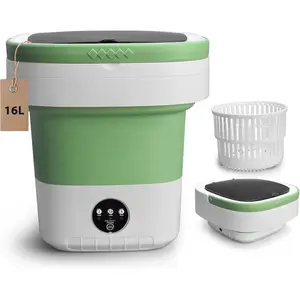 Foldable Compact Mini Portable Washing Machine with Upgraded Spin Basket, 3 Modes, and Spin Wash Function for Dorms, Camping