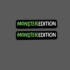 2PCS/SET Dark Monster Cool Style Enthusiast Exclusive Monster Font Sticker For Motorcycle Parts/Backpacks/Car Interior/Luggage Black-green monster texture font + logo elements boost dark cool aura Car & Dark Monster Accessory Exclusive Decor