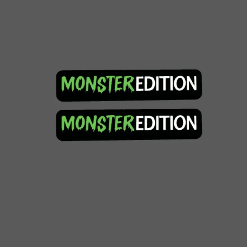 2PCS/SET Dark Monster Cool Style Enthusiast Exclusive Monster Font Sticker For Motorcycle Parts/Backpacks/Car Interior/Luggage Black-green monster texture font + logo elements boost dark cool aura Car & Dark Monster Accessory Exclusive Decor