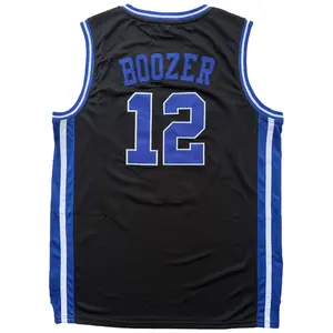 【TikTokShopBlackFriday】2026 New Men's Sport College Jersey #12 Basketball Black White Embroidery S~XXL