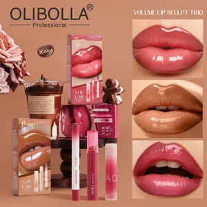 【Tri-color Set】 Matte Lip Liner Pen + Moisturizing Lip Gloss Lipstick Combo | Easy-to-Apply Lip Makeup Kit That Doesn't Stain Cups | 3D Lip Shape Liner with Mirror-Like Lip Color | Essential for Daily Commuting and Casual Outings Makeup