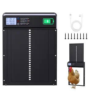 Upgraded Smart Chicken Coop Door with Lithium Battery  – Rechargeable, Cold-Resistant & Long-Lasting Power, LCD Timer & Weatherproof Design