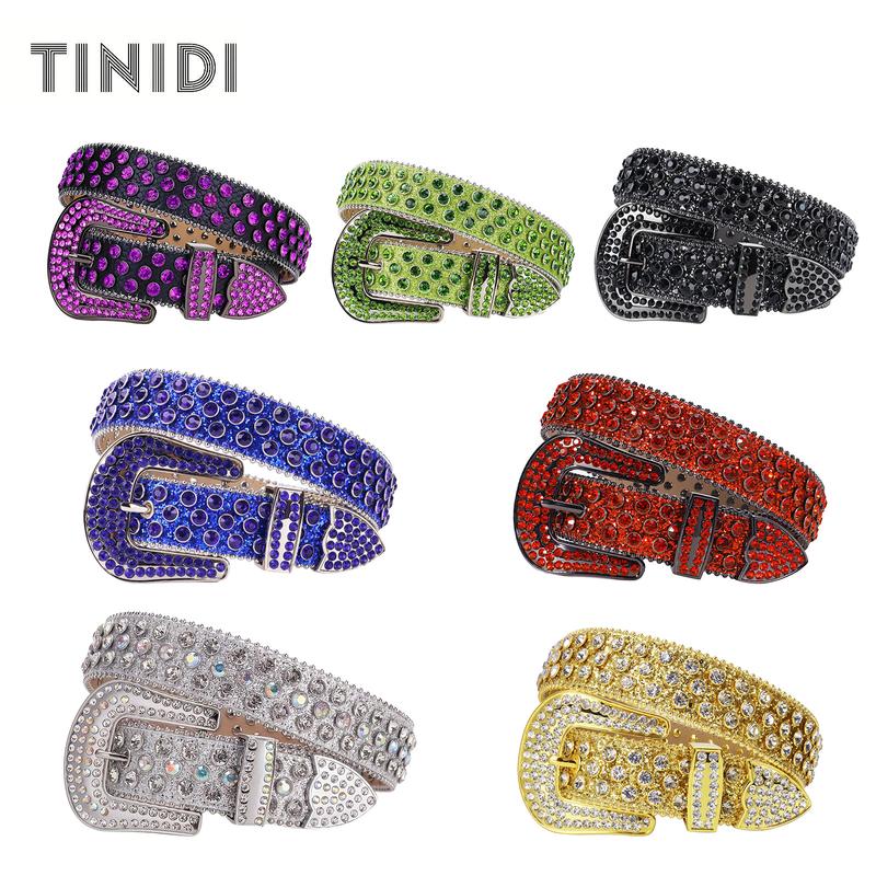 （multicolor）BB belt y2k Handmade Rhinestone Belt  Suitable For Both Men And Women,With Western Hip-hop Style, Perfect For Decorating And Matching With Jeans. Luxury Holographic Rhinestone Belt