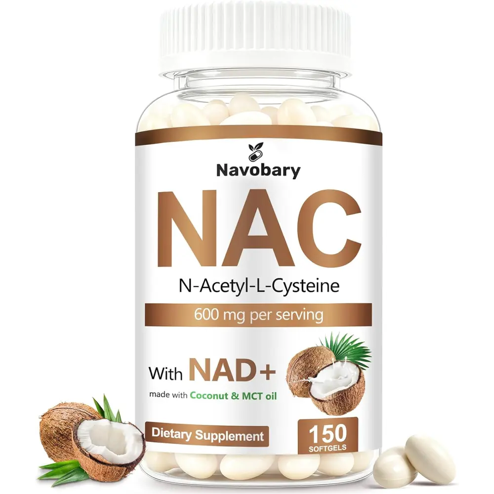 NAC Supplement 600mg with NAD Plus N Acetyl Cysteine Glutathione Support Antioxidant Formula 150 Softgels