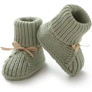SQ-SOK016 Baby Booties Newborn Infant Sock Shoes Hand Knitting Crochet Boy and Girl Cozy Shoes