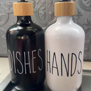 2pcs/set Frosted Hand Sanitizer Bottle, Press Type Liquid Dispenser, Soap Dispenser, Empty Bottle for Lotion, Shampoo, Hand Sanitizer, Shower Gel, Christmas Gift, 2024 Home Bundles